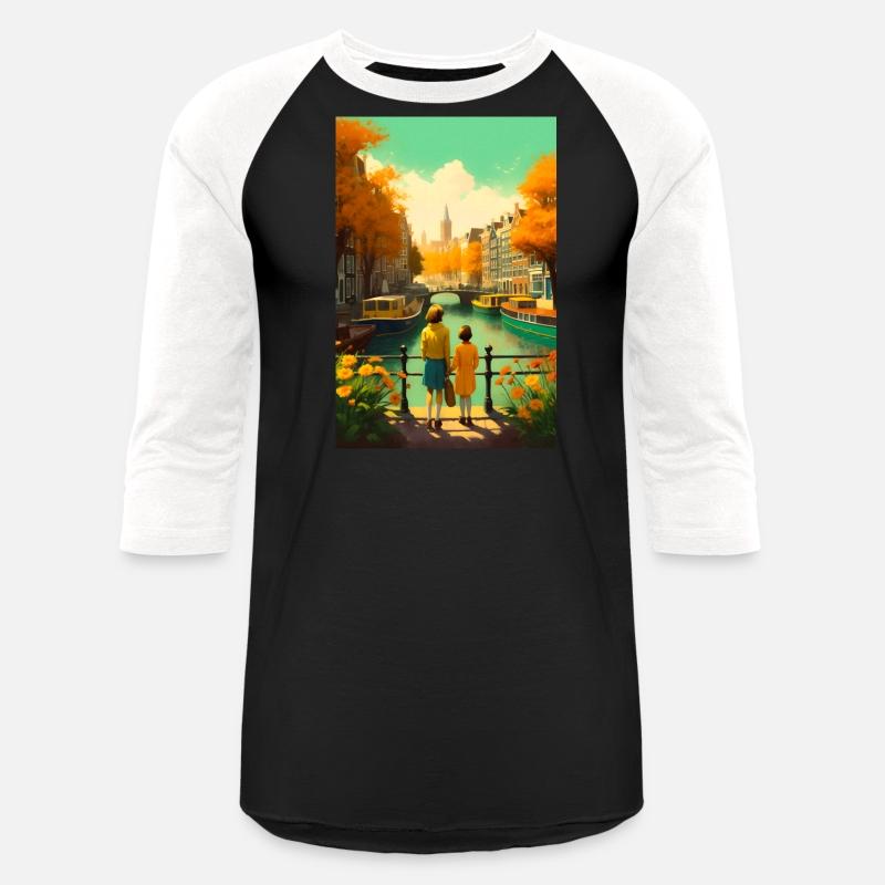 Amsterdam Canals Vintage Travel Poster