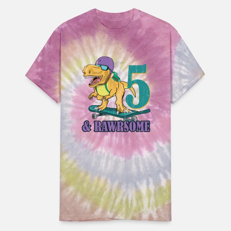 Birth Born Age 5 Years Old Skateboard Dinosaur