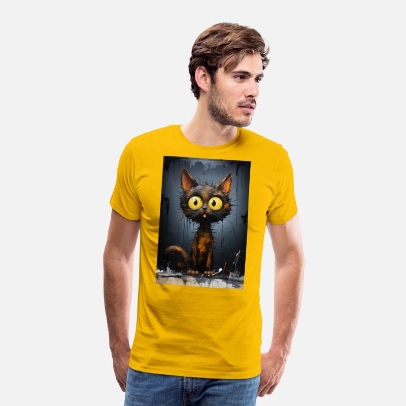 Black Cat With Big Eyes - Dripping Paint