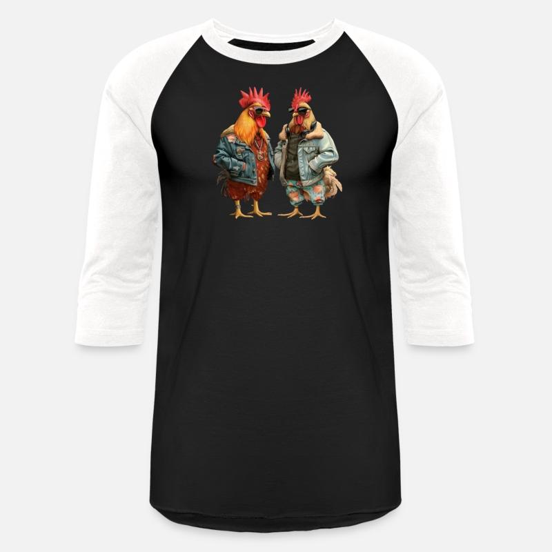 Chickens in chic streetwear attire