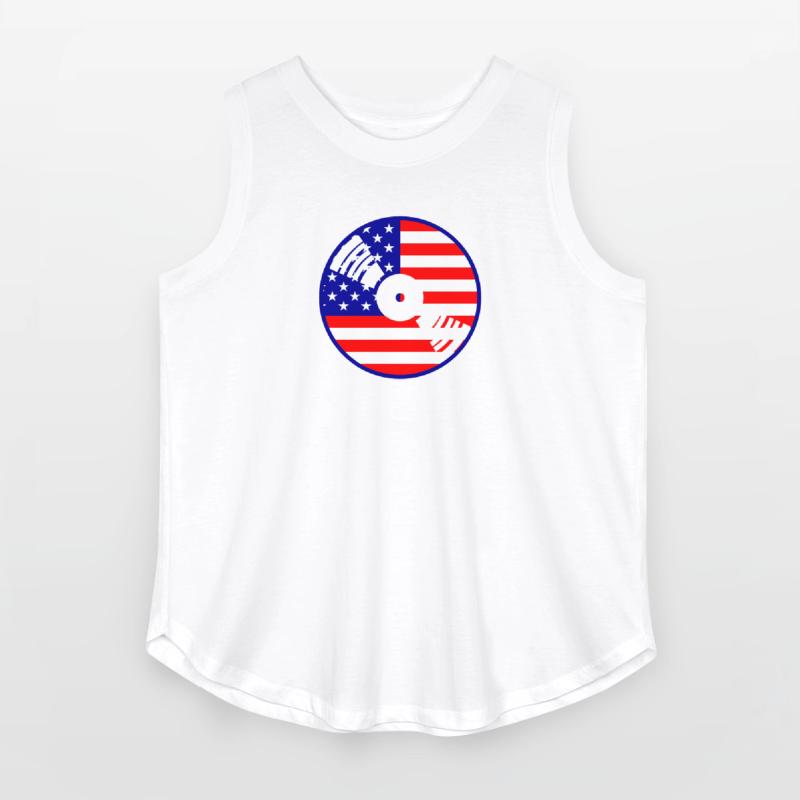 Cool USA Flag America Vinyl Music Record DJ Party