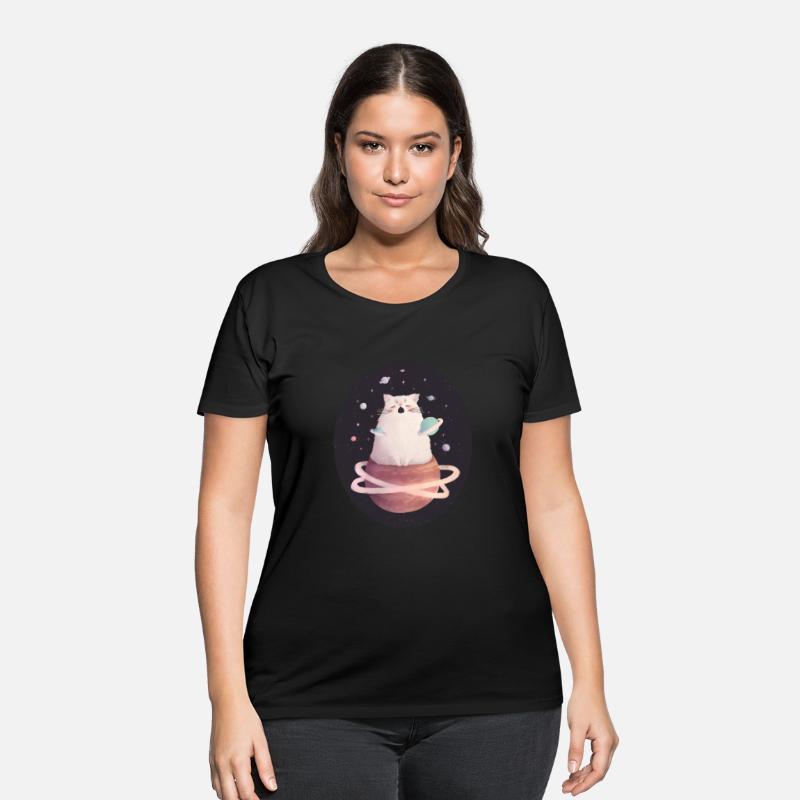 Cute Yawning Space Cat Illustration