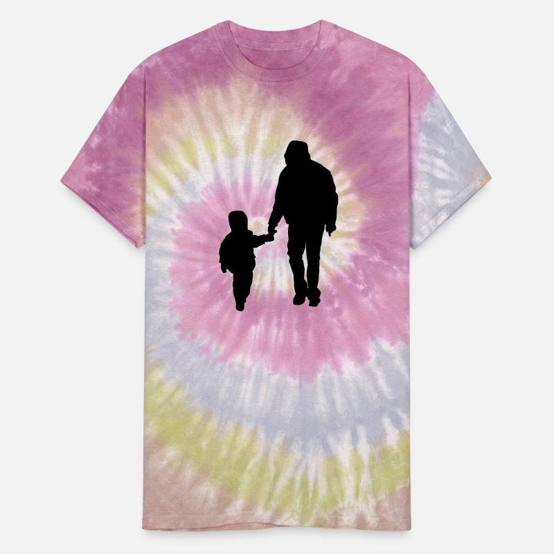 dad and son from back