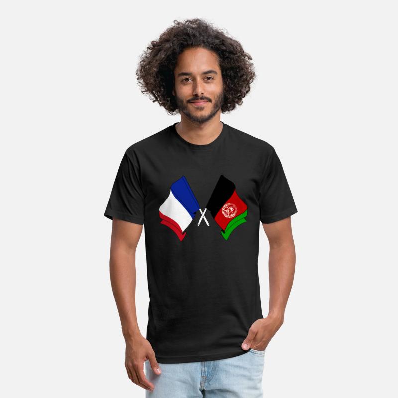 Flag of France and flag of Afghanistan
