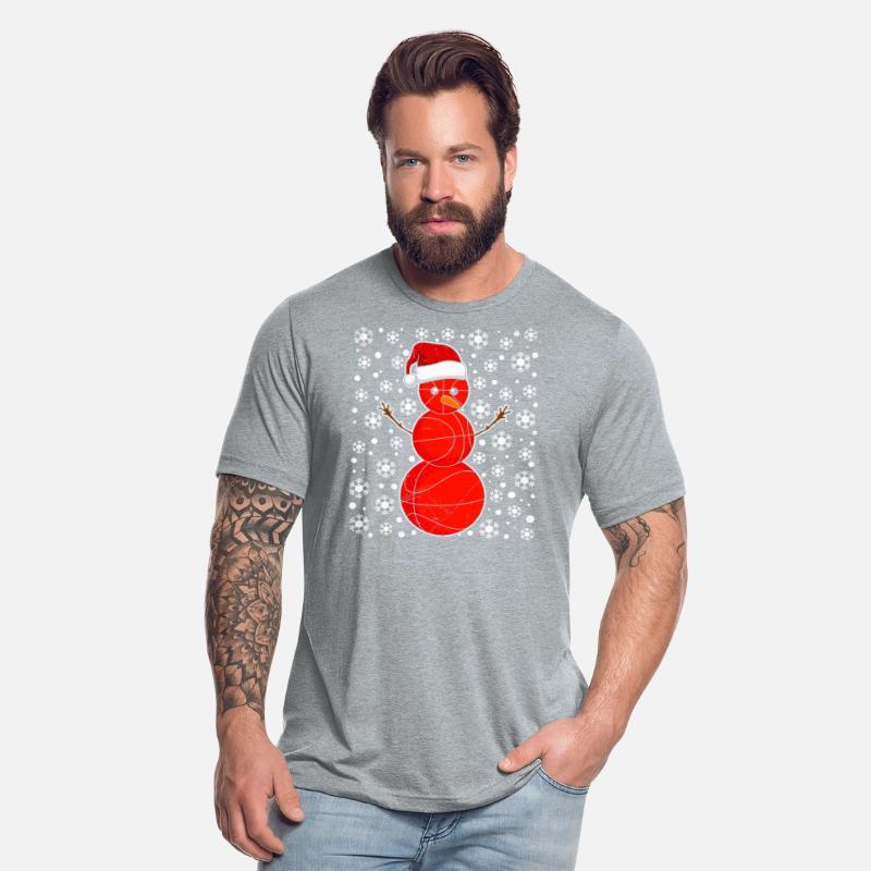 Snowman Basketball Fan Christmas Time Winter