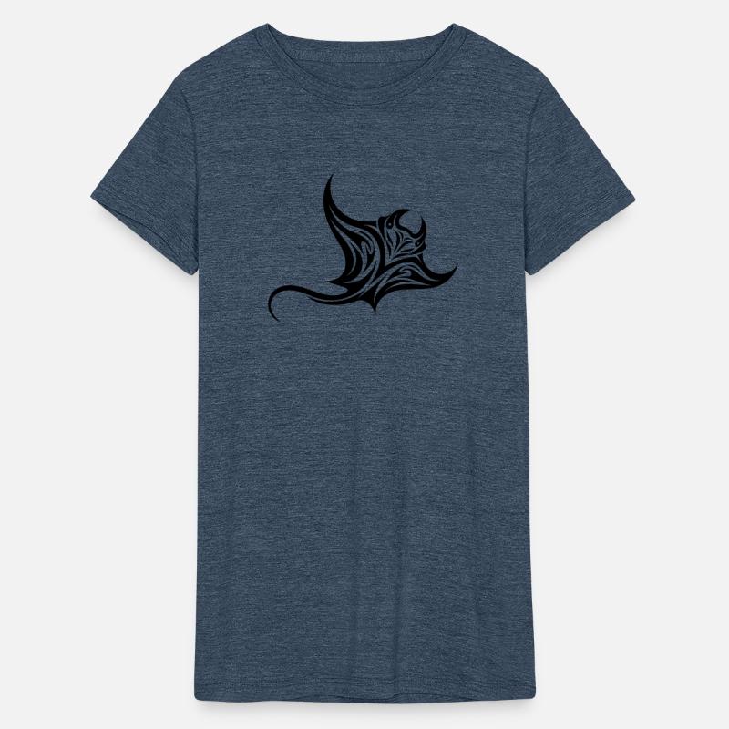 Tribal Dancer Manta Ray Style Diver Fan Tattoo