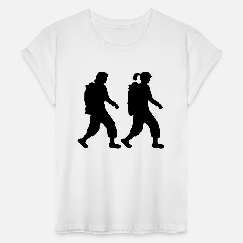 2 girlfriends hiking