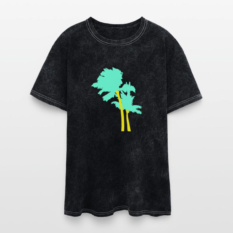 2 Palm Trees Island Tree Beach Vacation Summer Sea