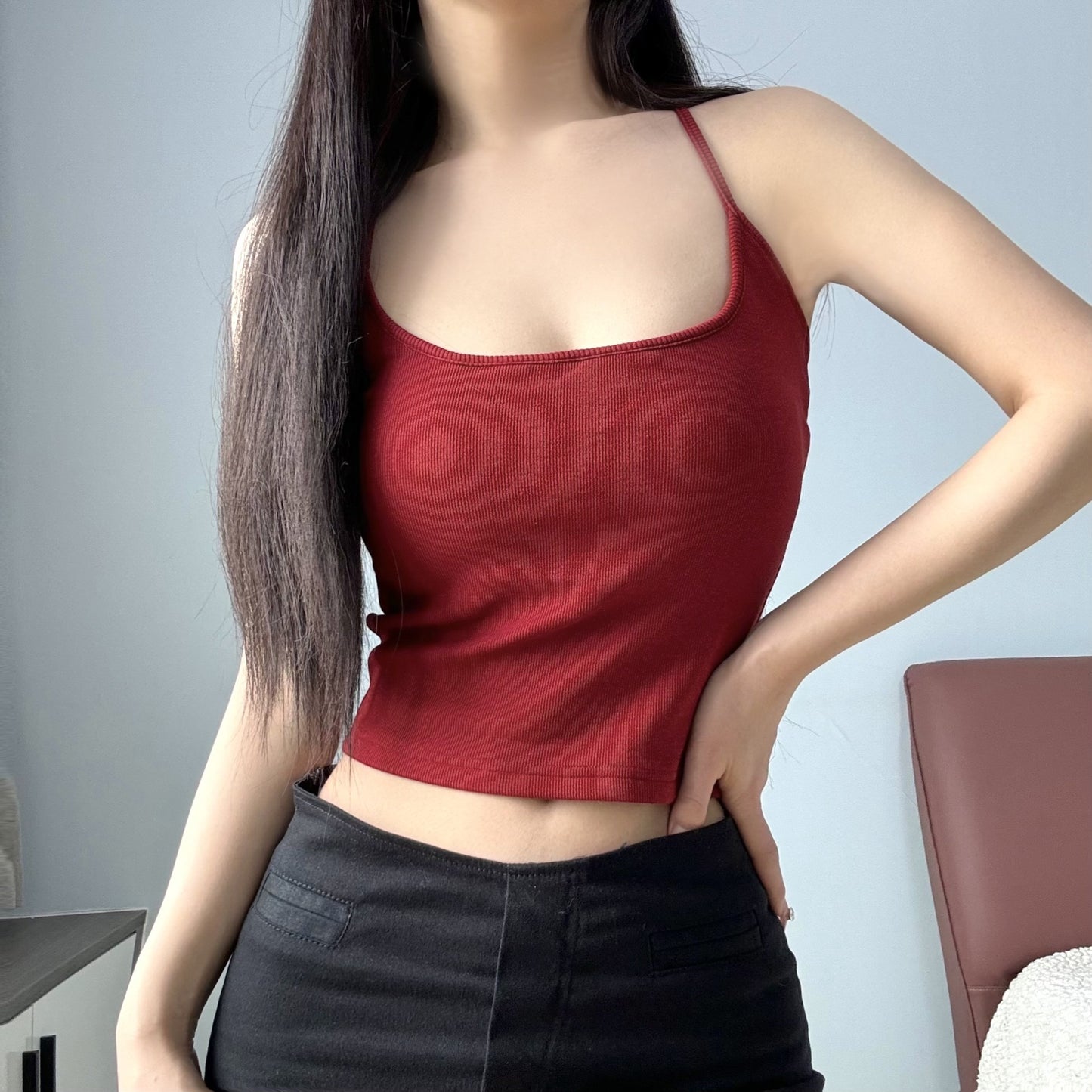 Sleeveless I-shaped vest