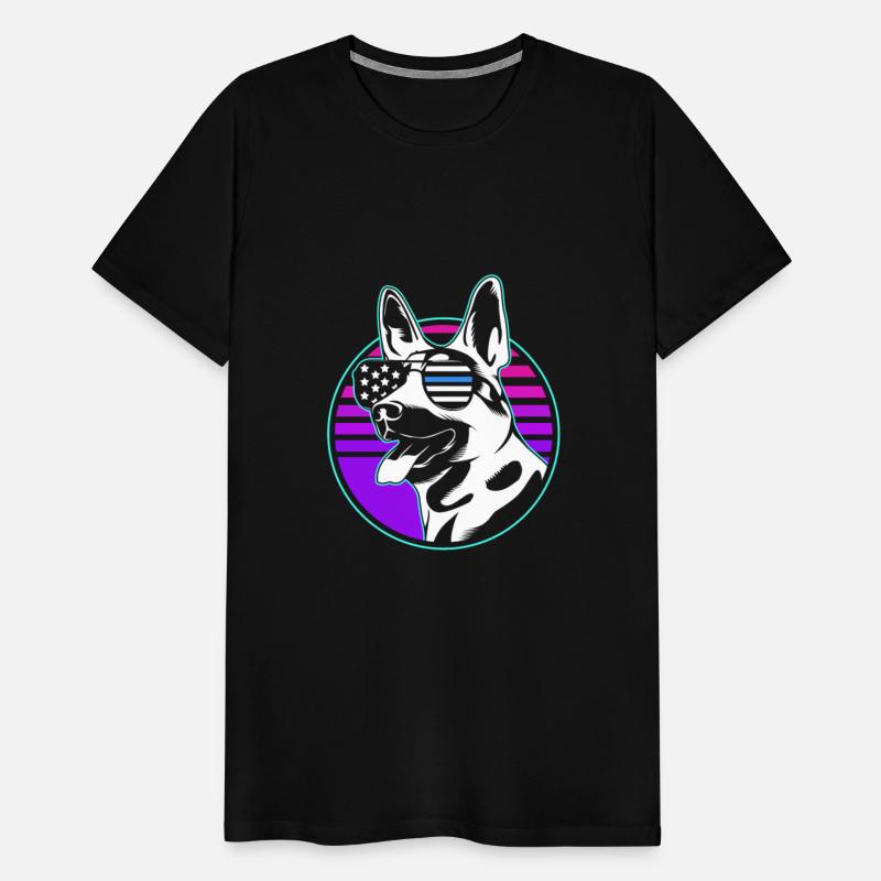 4th Of July US Flag K9 Police Dog With Eyeglasses