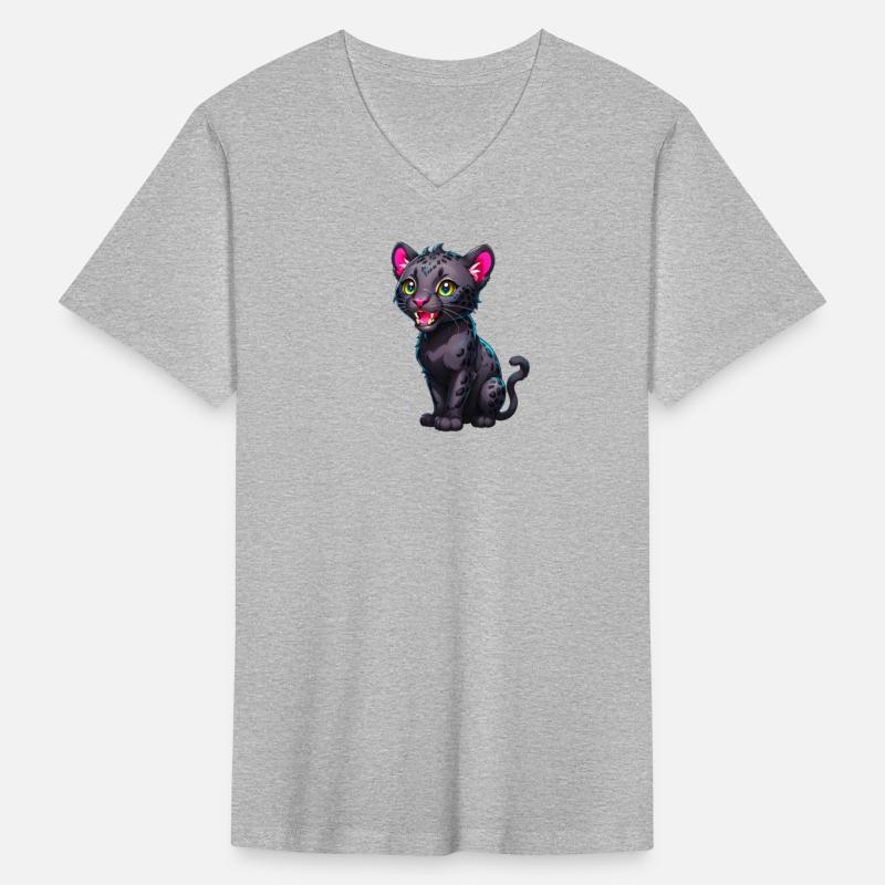 A Cartoonish Black Leopard in a Playful Pose