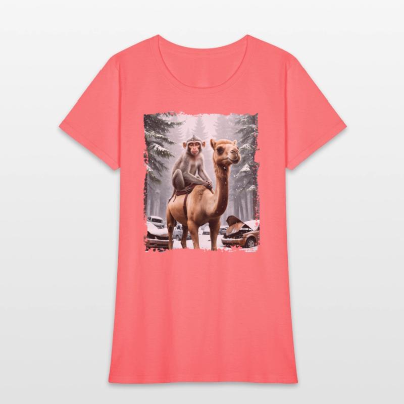 A majestic monkey sits atop a camel