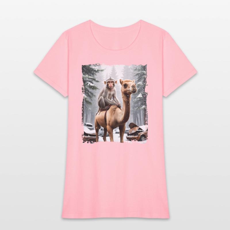 A majestic monkey sits atop a camel