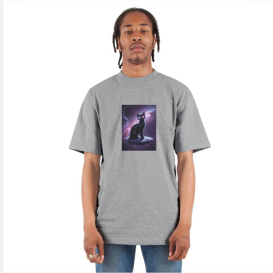 A mystical black cat with sleek shadowy fur