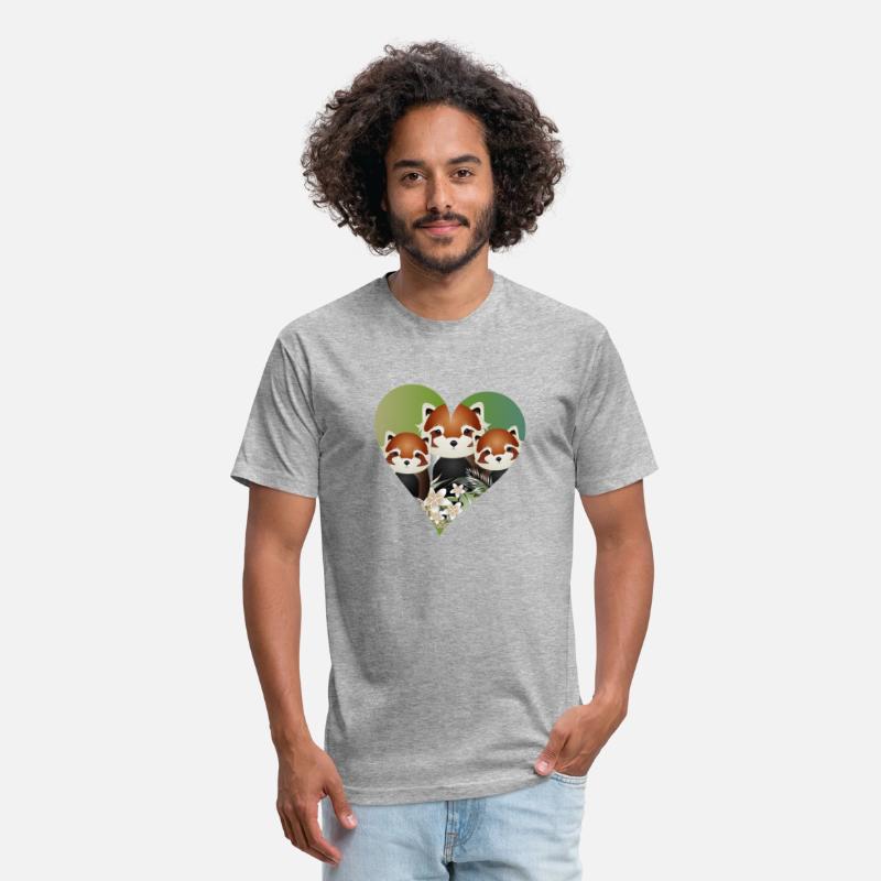 adorable red panda bear family with green heart