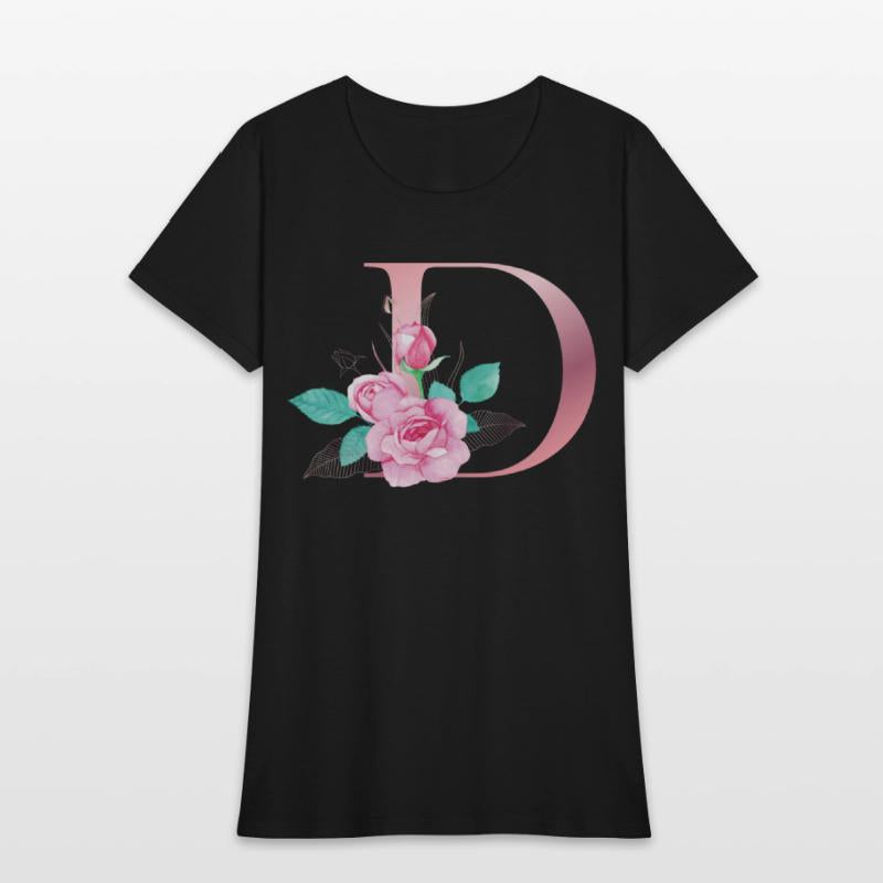 ALPHABET LETTER D IN FLORAL STYLE