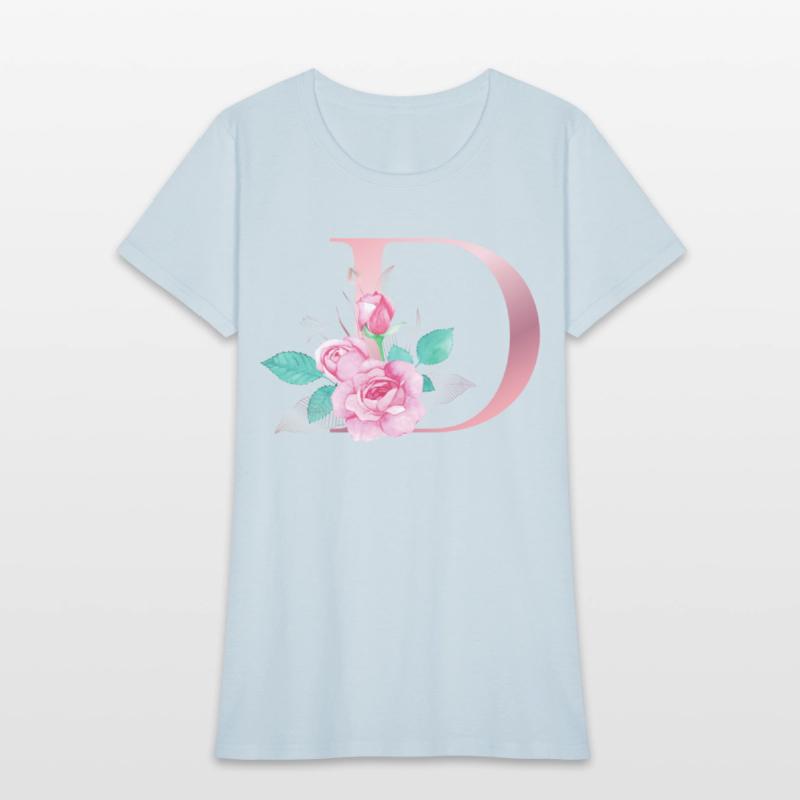 ALPHABET LETTER D IN FLORAL STYLE