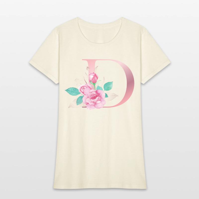 ALPHABET LETTER D IN FLORAL STYLE