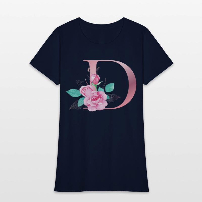 ALPHABET LETTER D IN FLORAL STYLE