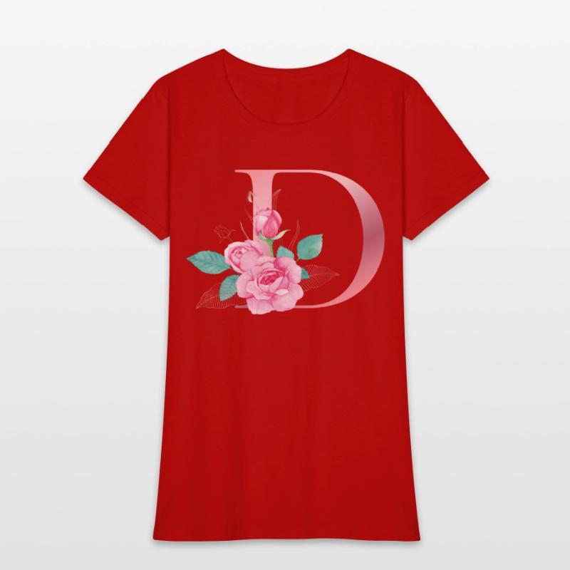 ALPHABET LETTER D IN FLORAL STYLE