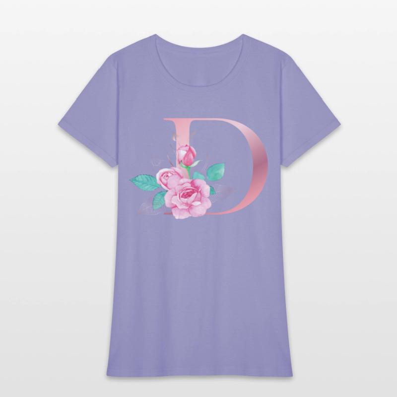 ALPHABET LETTER D IN FLORAL STYLE