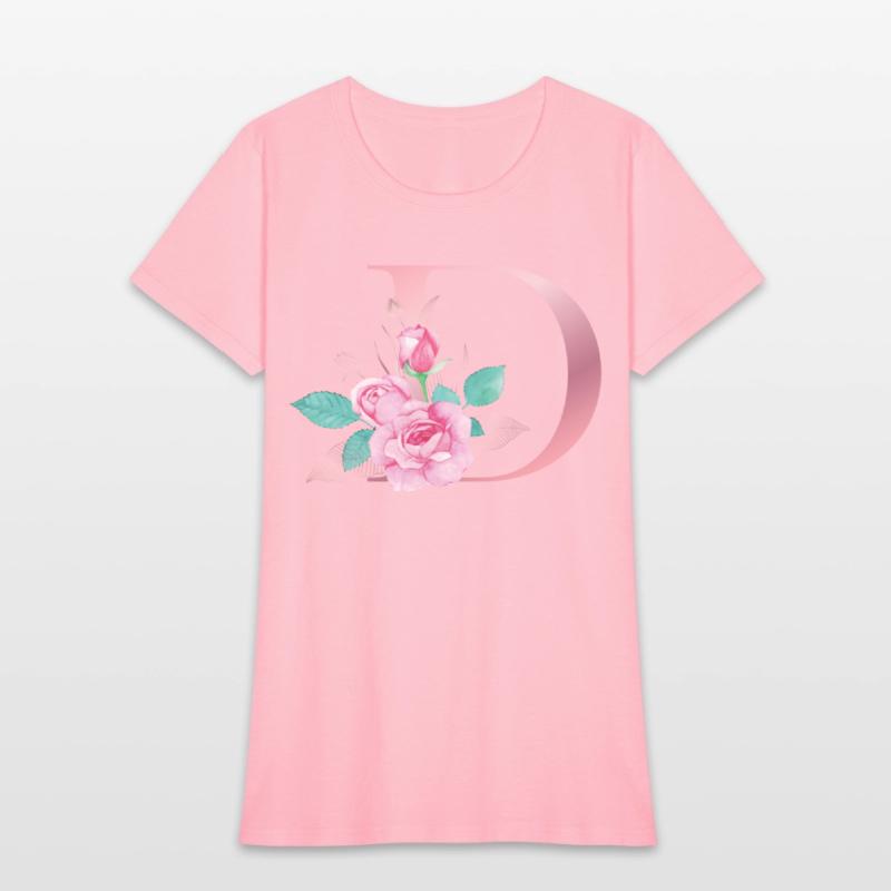 ALPHABET LETTER D IN FLORAL STYLE