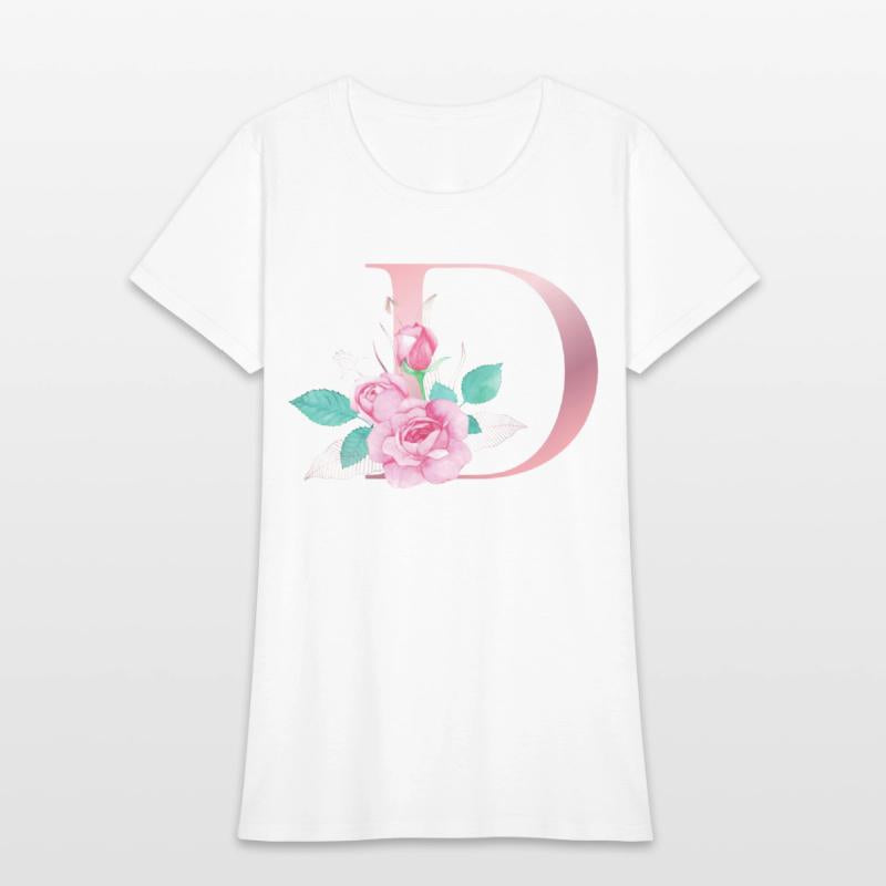 ALPHABET LETTER D IN FLORAL STYLE