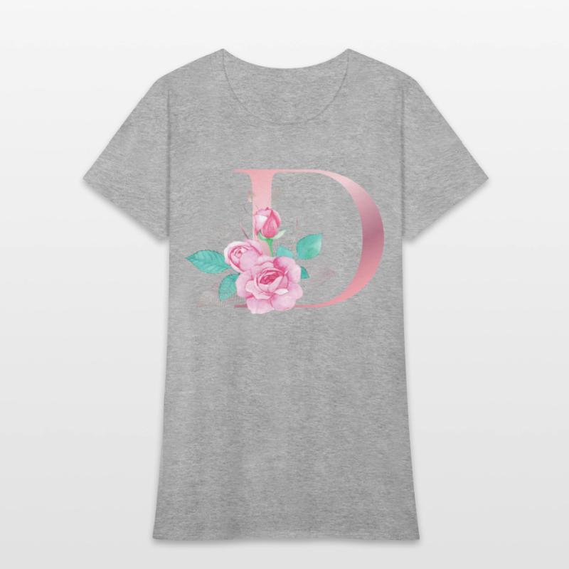 ALPHABET LETTER D IN FLORAL STYLE