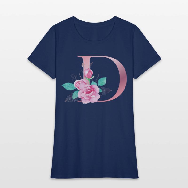 ALPHABET LETTER D IN FLORAL STYLE