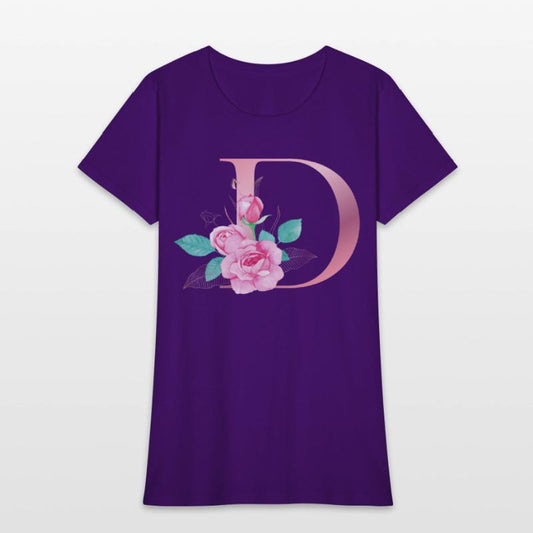 ALPHABET LETTER D IN FLORAL STYLE