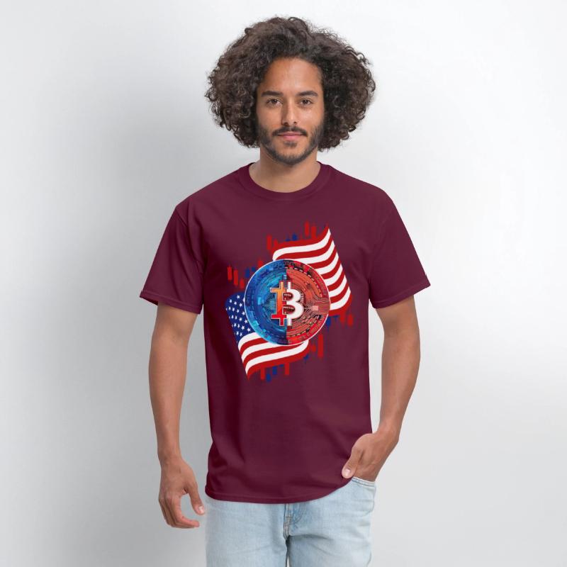 American Flag Bitcoin Crypto Currency Trading