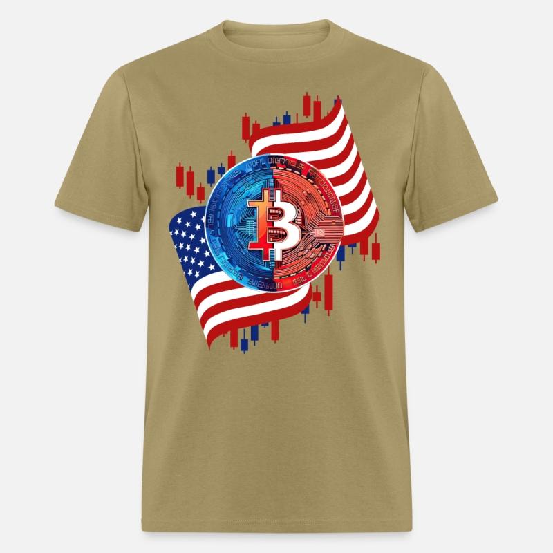 American Flag Bitcoin Crypto Currency Trading