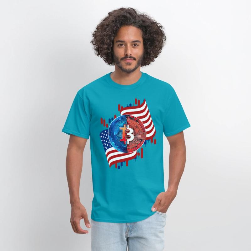 American Flag Bitcoin Crypto Currency Trading