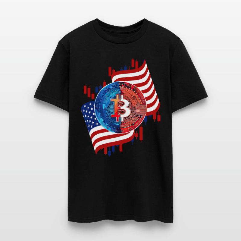 American Flag Bitcoin Crypto Currency Trading