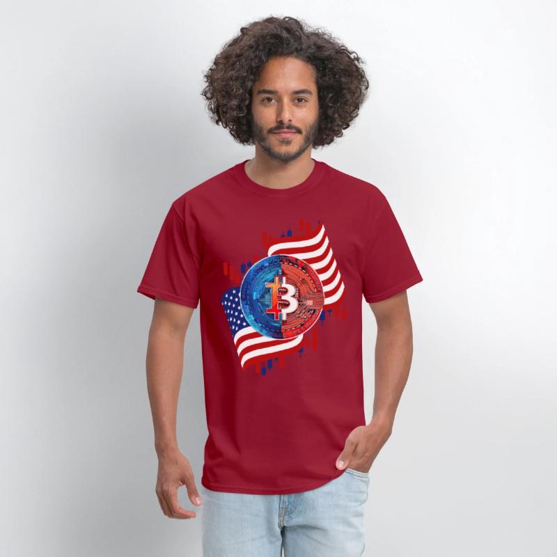 American Flag Bitcoin Crypto Currency Trading