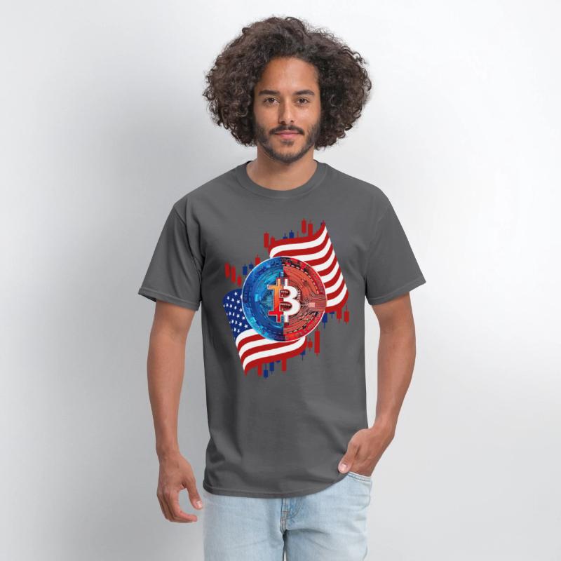 American Flag Bitcoin Crypto Currency Trading