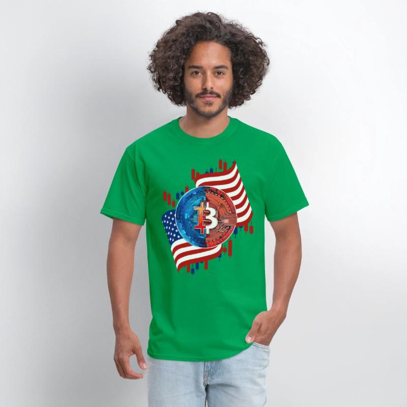 American Flag Bitcoin Crypto Currency Trading