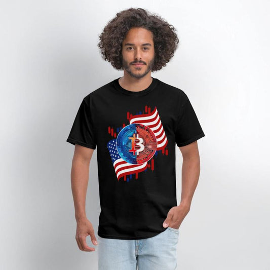 American Flag Bitcoin Crypto Currency Trading