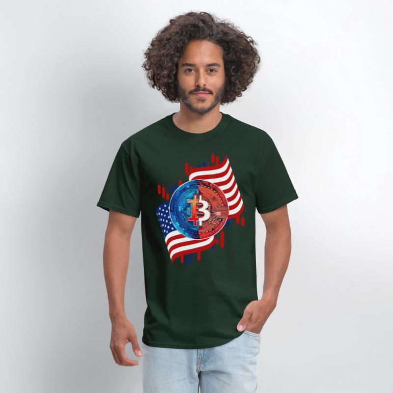 American Flag Bitcoin Crypto Currency Trading
