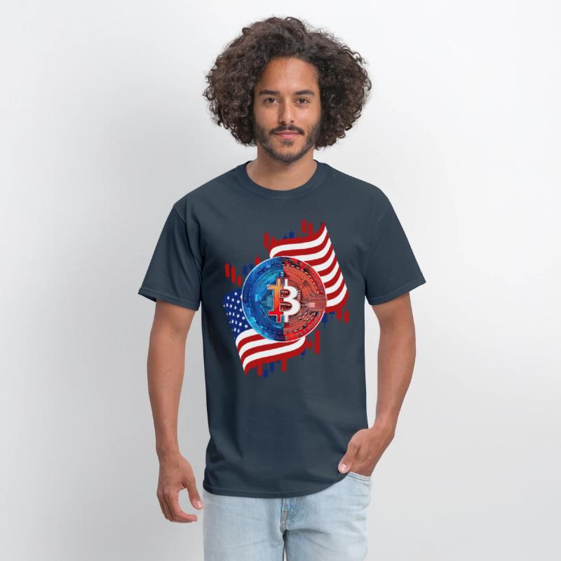 American Flag Bitcoin Crypto Currency Trading