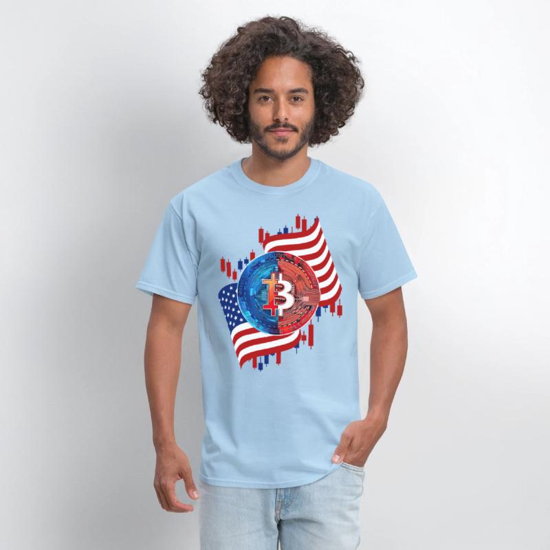 American Flag Bitcoin Crypto Currency Trading