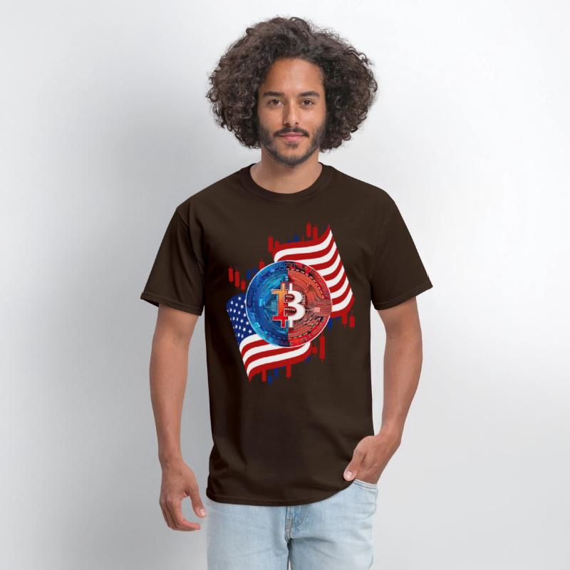 American Flag Bitcoin Crypto Currency Trading