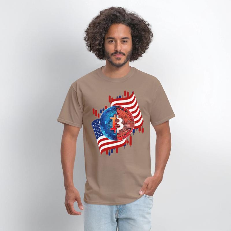 American Flag Bitcoin Crypto Currency Trading