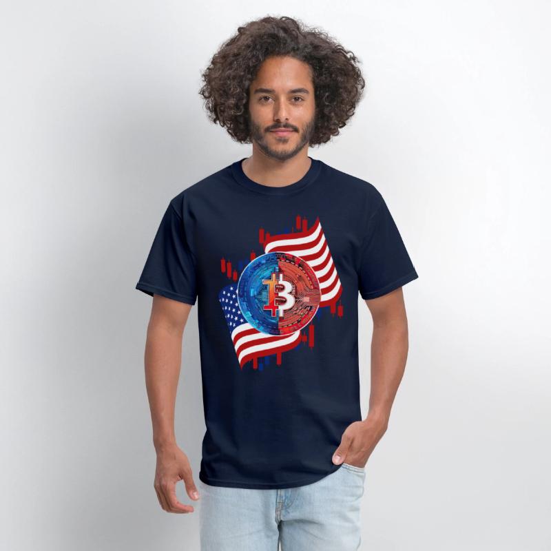 American Flag Bitcoin Crypto Currency Trading