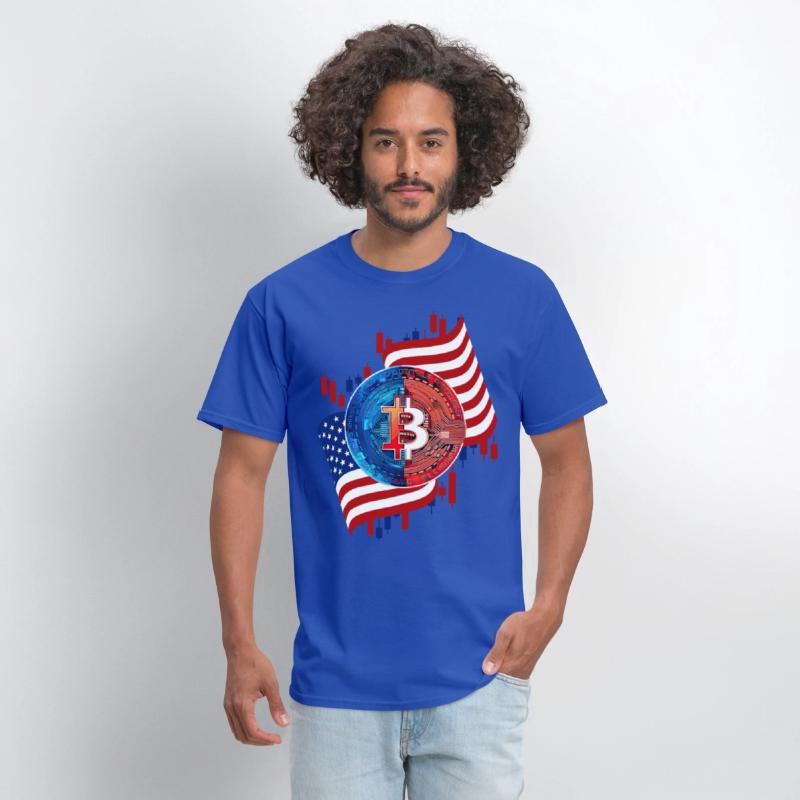 American Flag Bitcoin Crypto Currency Trading