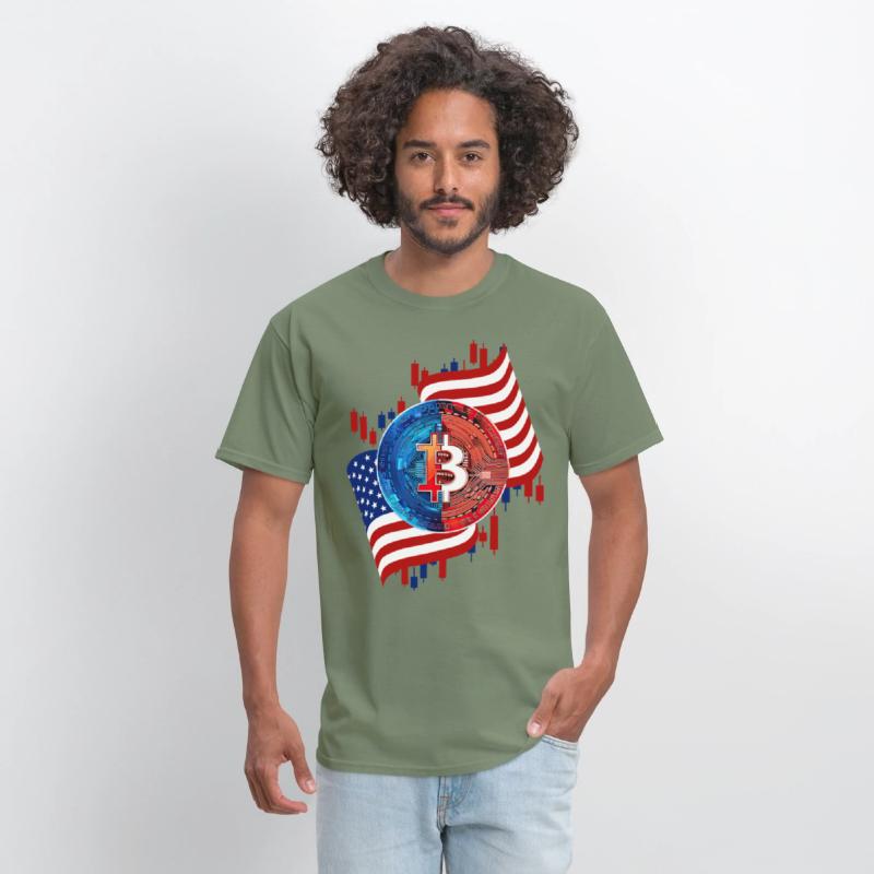 American Flag Bitcoin Crypto Currency Trading