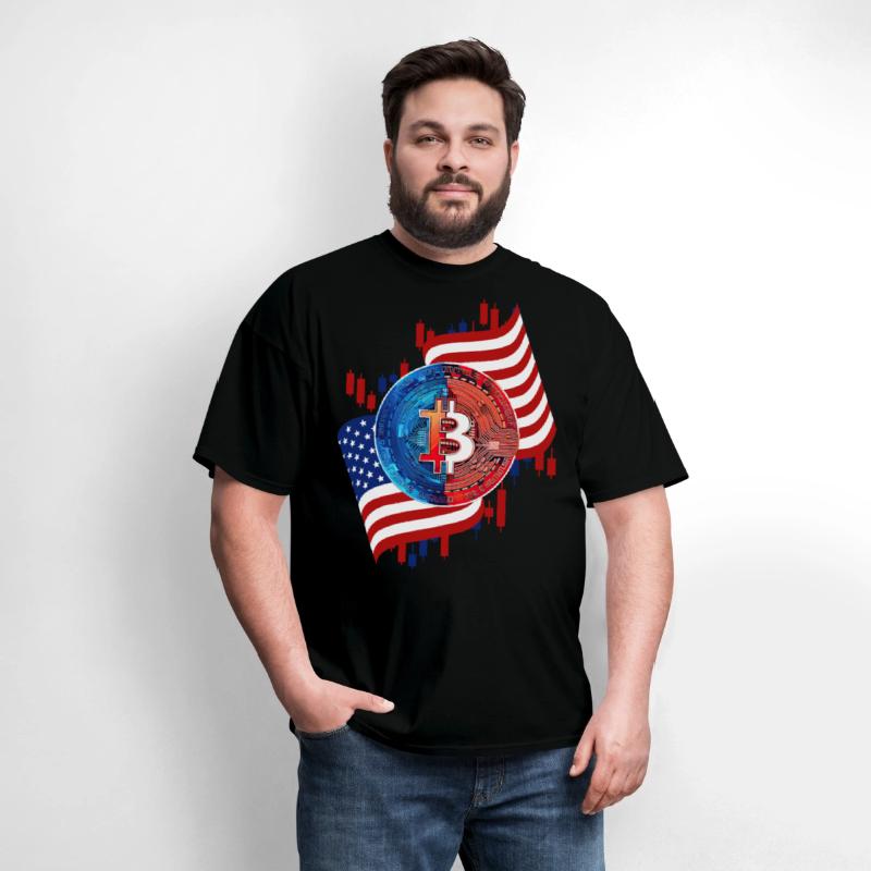 American Flag Bitcoin Crypto Currency Trading