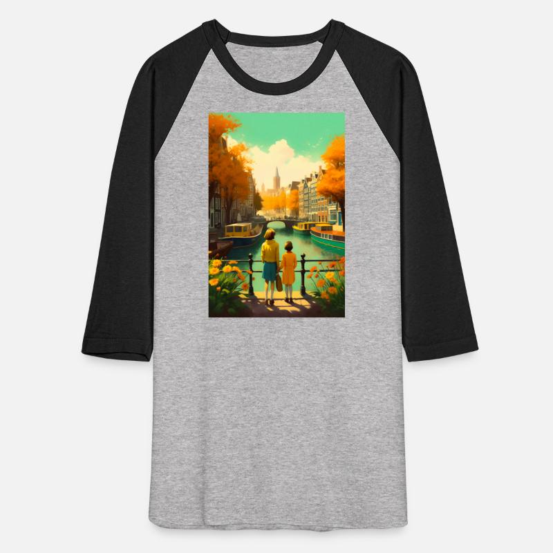 Amsterdam Canals Vintage Travel Poster