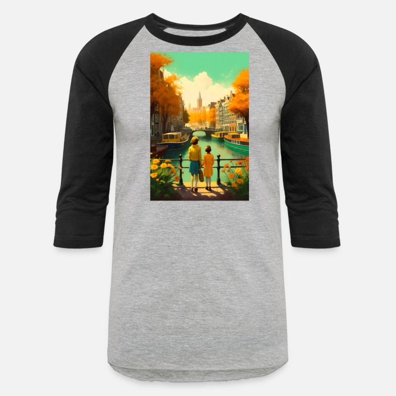 Amsterdam Canals Vintage Travel Poster