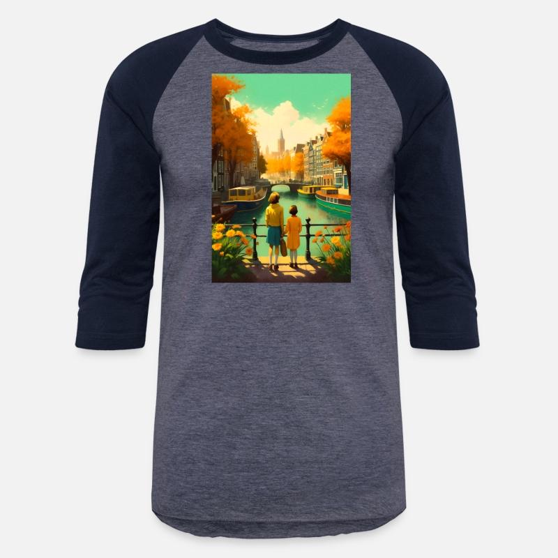 Amsterdam Canals Vintage Travel Poster